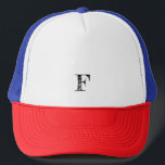 F TRUCKERKAPPE<br><div class="desc">Eine einfache und lässige Kappe mit Alphabet-Design.</div>