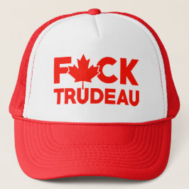 F Trudeau Kanadische LKWs Freiheitskonvoi Truckerkappe