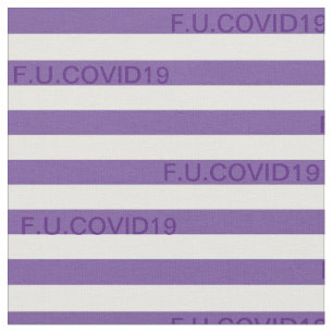 F.U.COVID19 Lila Streifen Stoff