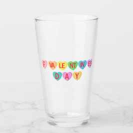 F VALENTINE'S DAY - Candy Hearts Banner Glas