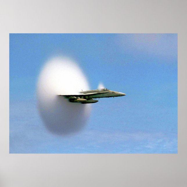 FA-18 Hornet Breaking Sound Barrier Poster (Vorne)
