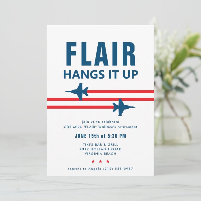 FA-18E Super Hornet Fighter Jet Party Einladung (Stehend Vorderseite)