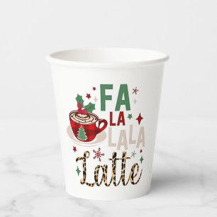Fa Fa La La Latte Lustiger Weihnachten Santa Xmas Pappbecher