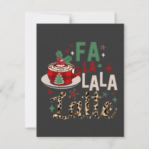 Fa Fa La La Latte Lustiger Weihnachtsmann Xmas  Mitteilungskarte