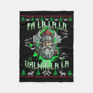Fa La 8 Valhalla Weihnachtsmannmütze Viking Skull Fleecedecke