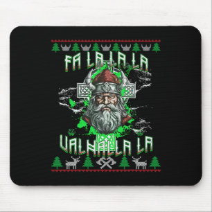 Fa La 8 Valhalla Weihnachtsmannmütze Viking Skull  Mousepad
