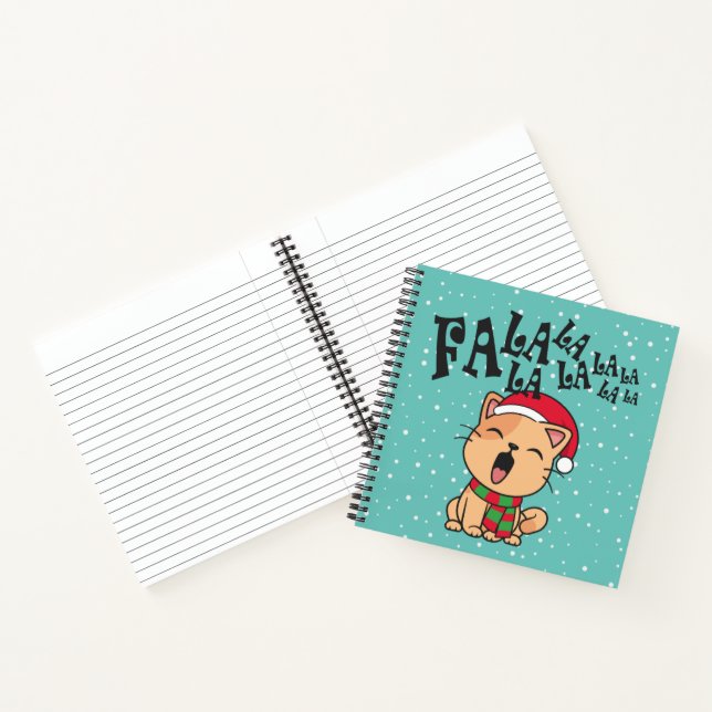 Fa La Christmas Cat Singen Gästebuch Notizbuch (Innenseite)
