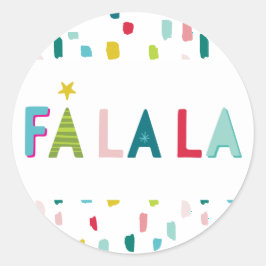 FA LA CHRISTMAS FERIENWOHNUNG Fantastische, bunte  Runder Aufkleber