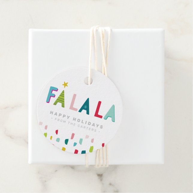 FA LA CHRISTMAS GIFT Spaß kühl leuchtend bunt. Geschenkanhänger (Beispiel)