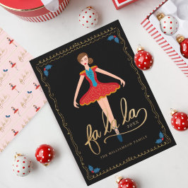 Fa La Christmas Nutcracker Ballett Tänzer Black Feiertagskarte