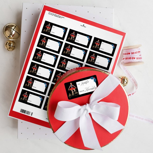 Fa La Christmas Nutcracker Balletttänzerin zu und  Adressaufkleber (Von Creator hochgeladen)