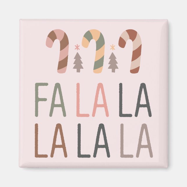 Fa La Christmas Retro Boho Tree Candycane Magnet (Vorne)