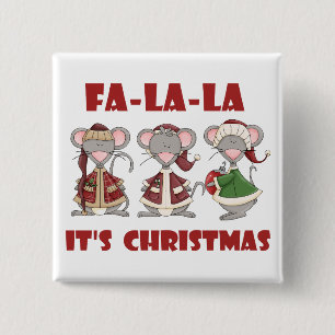 Fa La Christmas T - Shirt und Geschenke Button