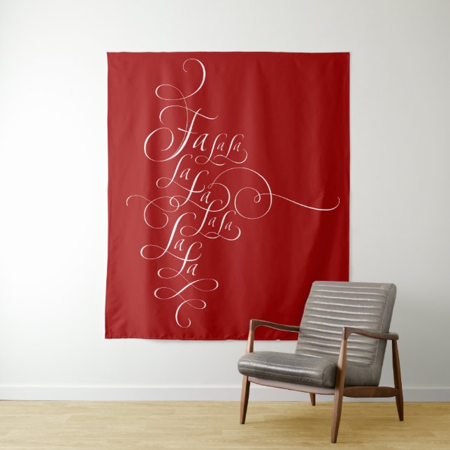 Fa la - Deck the Halls - Weihnachtskalligrafie Wandteppich (Beispiel)