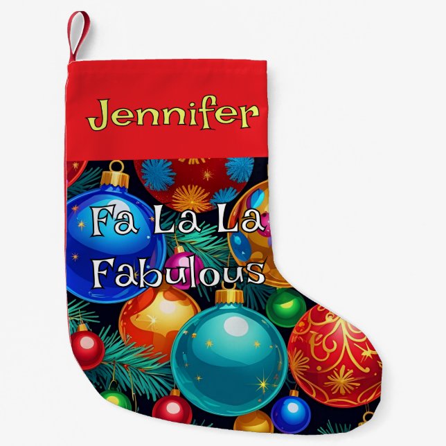 Fa La Fabulous Maximalist Tacky-Chic Kleiner Weihnachtsstrumpf (Vorderseite)