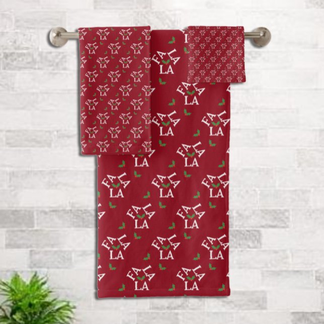 Fa La Festive Holly Weihnachten Badhandtuch Set (Von Creator hochgeladen)
