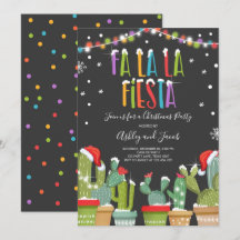 Fa La Fiesta Weihnachts-Party Einladung Cactus