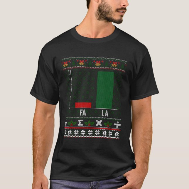 Fa La Graph Ugly Weihnachts Sweater Math Teacher G T-Shirt (Vorderseite)