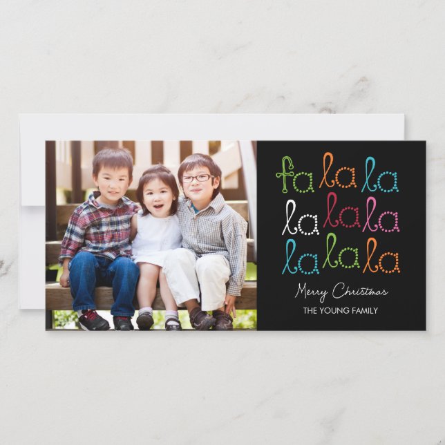 Fa La Holiday Foto Card Feiertagskarte (Vorderseite)