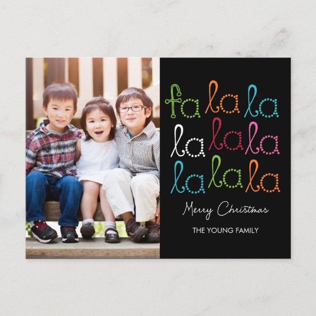 Fa La Holiday Foto-Karte Postkarte (Vorderseite)