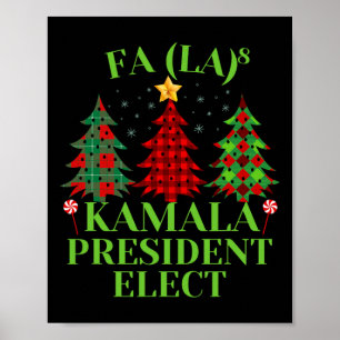 Fa La Karierte Weihnachten Kamala Präsident Elect Poster
