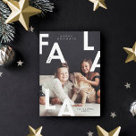 Fa La La Bold Letters Minimalist Modern Photo Feiertagskarte<br><div class="desc">FA LA LA oh what a wonderful time of the year! Send some holiday cheer to friends and family with our modern fa la la holiday card. Simple minimal modern design with a full photo boldly displayed with a simple bold Fa La La letter overlaid over the photo. Personalize with...</div>