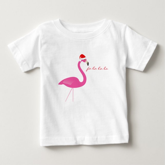 Fa la la Flamingo Holiday Baby Dress Baby T-shirt (Vorderseite)