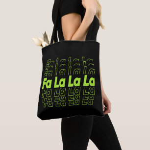 Fa la la fun festliche Neon Grün Weihnachten Typo Tasche