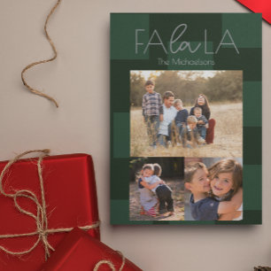 Fa La La Grüne Quadrate 3 Foto Weihnachten
