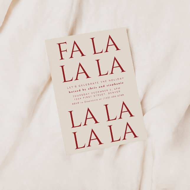 Fa La La Holiday Christmas Party Invitation (Créateur téléchargé)
