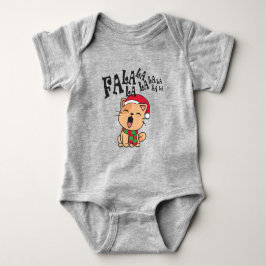 Fa La La La Christmas Cat Singing Baby Bodysuit Baby Strampler