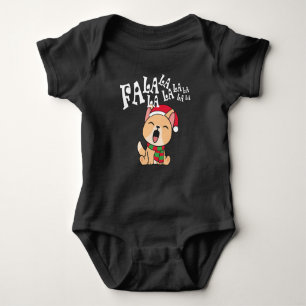 Fa La La La Christmas Dog singen Baby Bodysuit Strampler