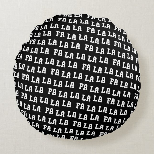 Fa La La La La Chic & Festive Reversable Christmas Rundes Kissen (Vorderseite)
