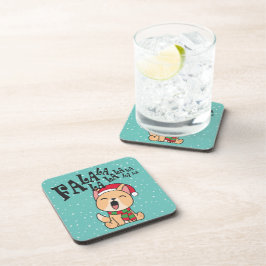 Fa La La La La Christmas Dog Singing | Coaster Getränkeuntersetzer