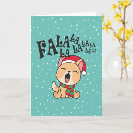 Fa La La La La La Christmas Dog Grußkarte singen Karte