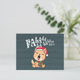 Fa La La La La La La Christmas Dog singen | Postka Postkarte