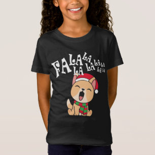 Fa La La La La La La Christmas Dog Singing Jersey T-Shirt