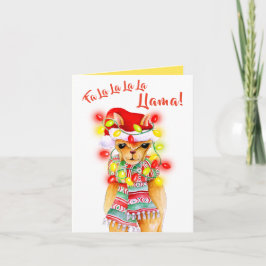 Fa-La-La-La-La-Lama! launische Aquarellkarten Feiertagskarte