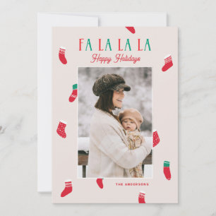 Fa La La La La Weihnachten. Hübsches Foto und Weih Feiertagskarte
