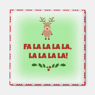 Fa-La-La-La-La-Weihnachtsquadrat-Knopf Magnet