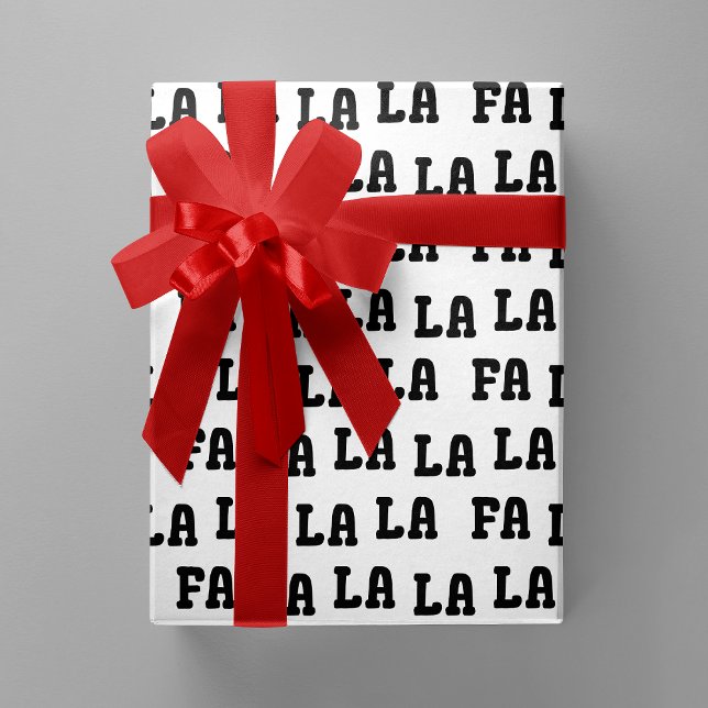 Fa La La La La White & Black Playful Christmas Geschenkpapier (Fa La La La La White & Black Playful Christmas Wrapping Paper)