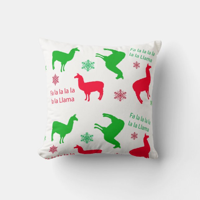 Fa la la la Lama Weihnachtsfeiertage Festlich Kissen (Vorderseite)