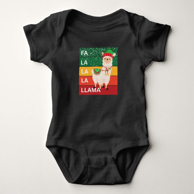 FA LA LA LA LLAMA BABY STRAMPLER (Vorderseite)