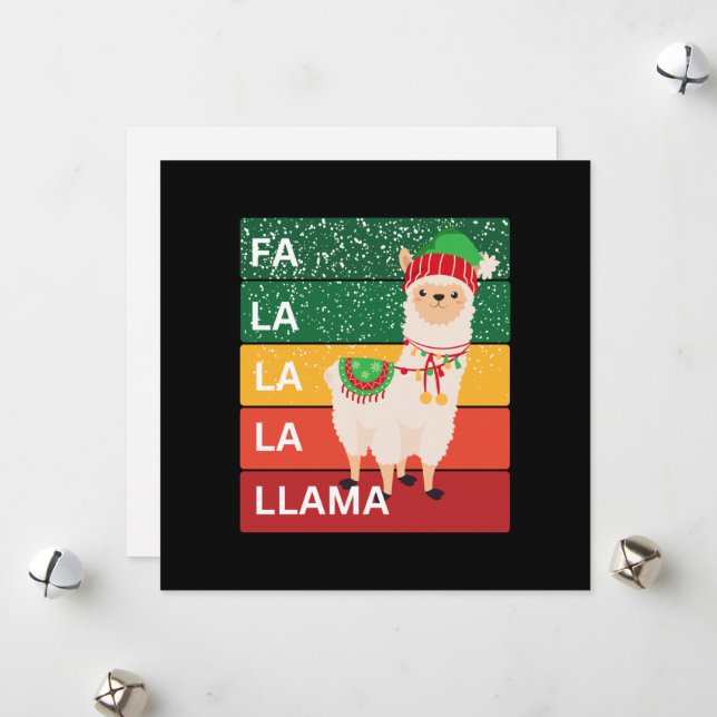 FA LA LA LA LLAMA FEIERTAGSKARTE (Vorderseite/Rückseite Beispiel)