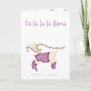 Fa-la-la-la-Llama süße Weihnachtskarte Karte