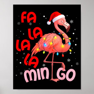 Fa La La La Mingo Flamingo Weihnachten Männer Frau Poster