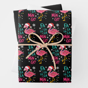 Fa La La La Mingo Weihnachtsflamingo Rosa Liebhabe Geschenkpapier Set
