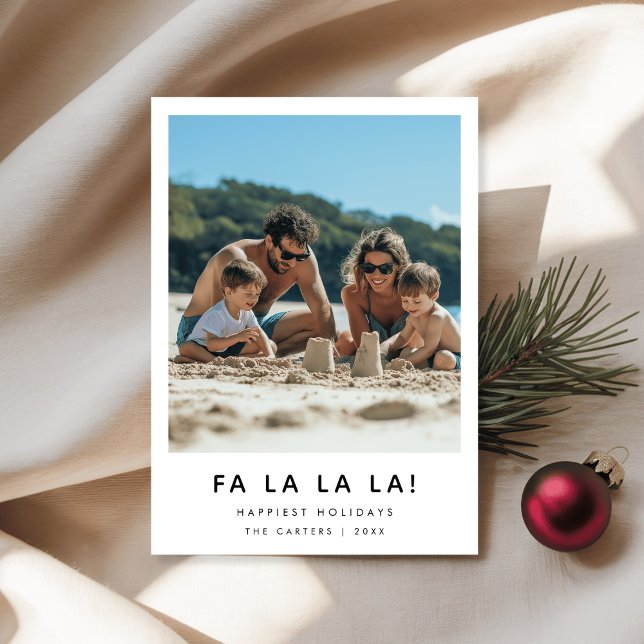 Fa La La La Plage Carte Photo Famille Noël (Créateur téléchargé)