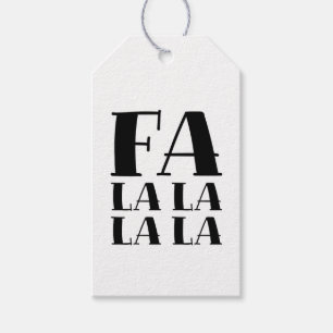 FA LA LA LA Schickes Weiß & Schwarz Weihnachten Geschenkanhänger