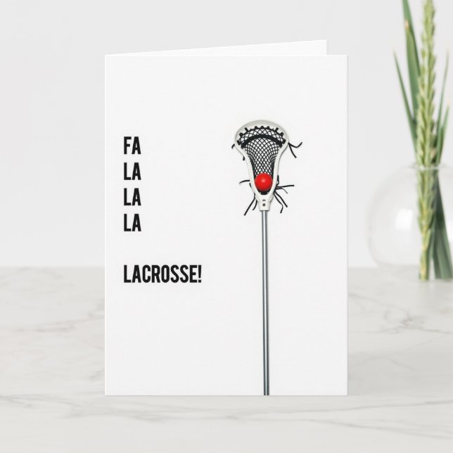 Fa La La Lacrosse Holiday Card Karte (Vorderseite)